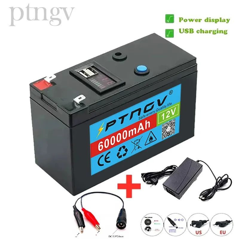 12V аккумулятор 60ah 18650 Литиевые батареи Солнечный электромобиль ...