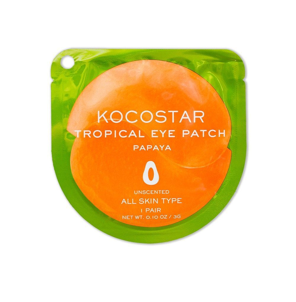 Патчи для глаз Kocostar Гидрогелевые тропические фрукты Папайя Tropical Eye Patch, Республика Корея - #1