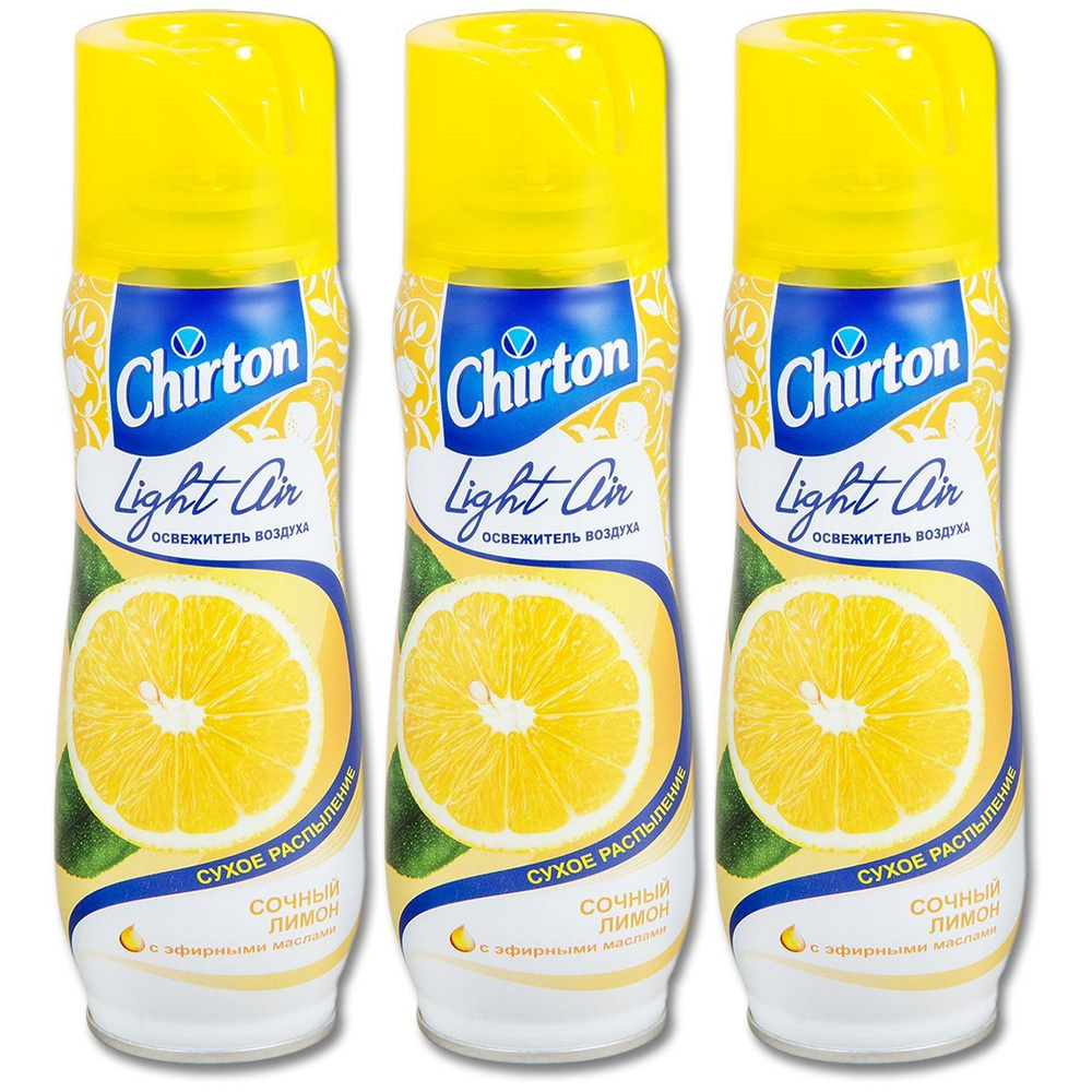 Освежитель воздуха сухое распыление Чиртон "Сочный лимон" 300 мл, 3 шт ...