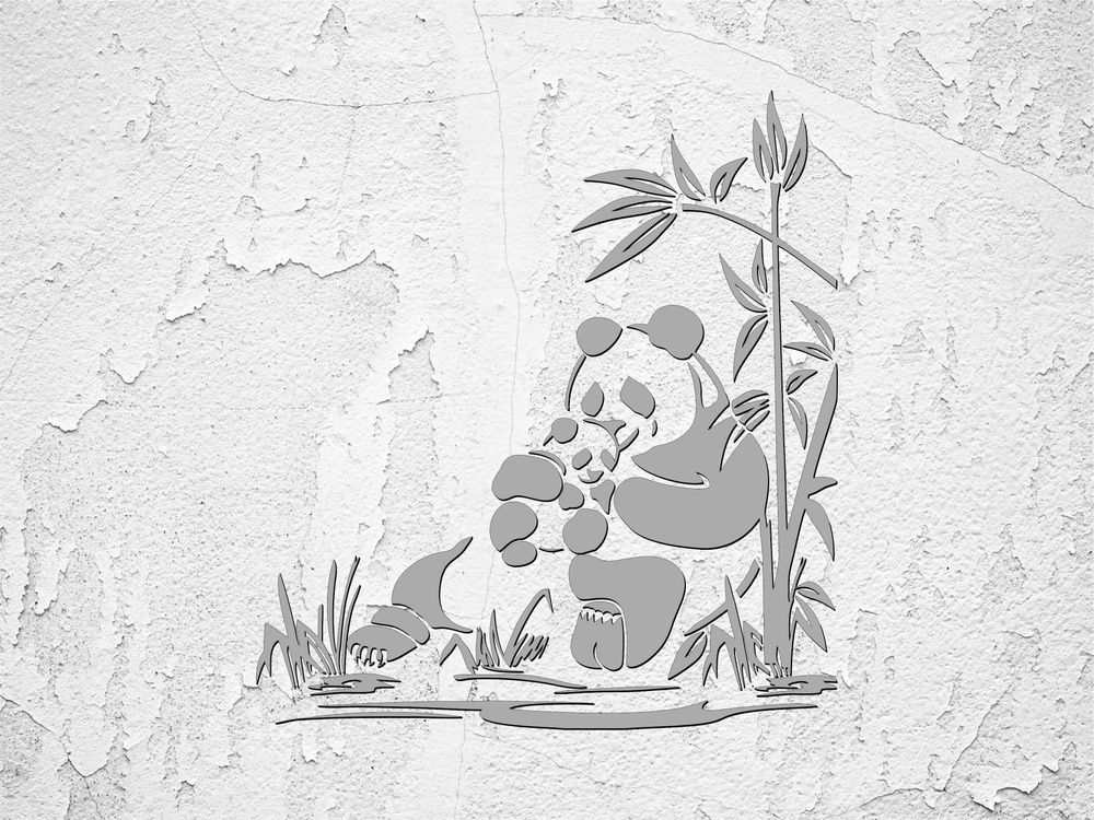 Трафарет Панда ПЭТ 0,5мм 45х45см / ввм / созидатель #1