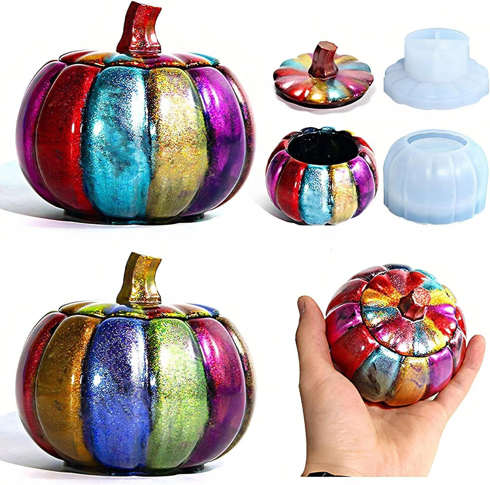 Силиконовая форма / молд для изготовления шкатулки с крышкой "Тыква ...