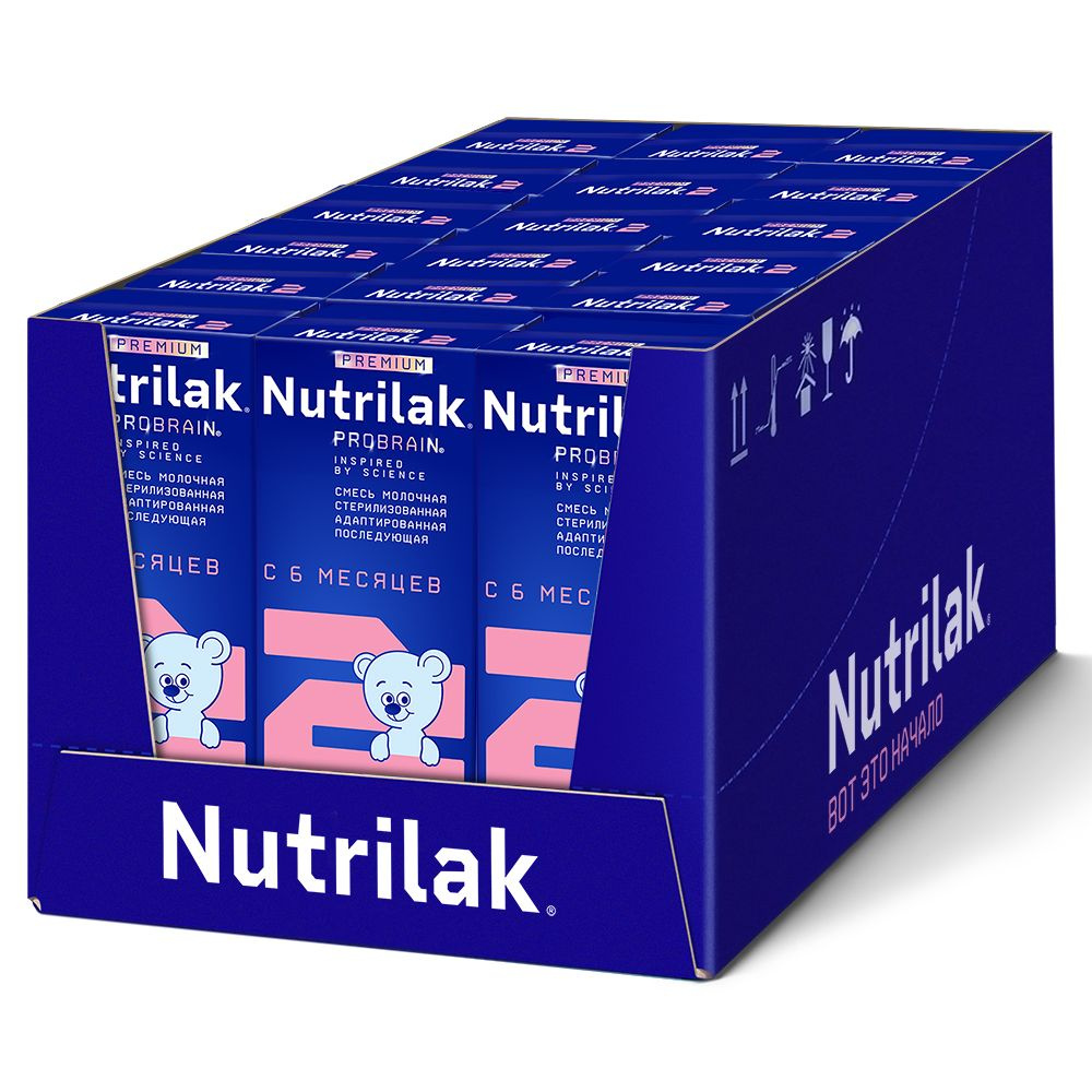 Молочная смесь готовая Nutrilak Premium 2, с 6 месяцев, 200 мл х 18 шт.