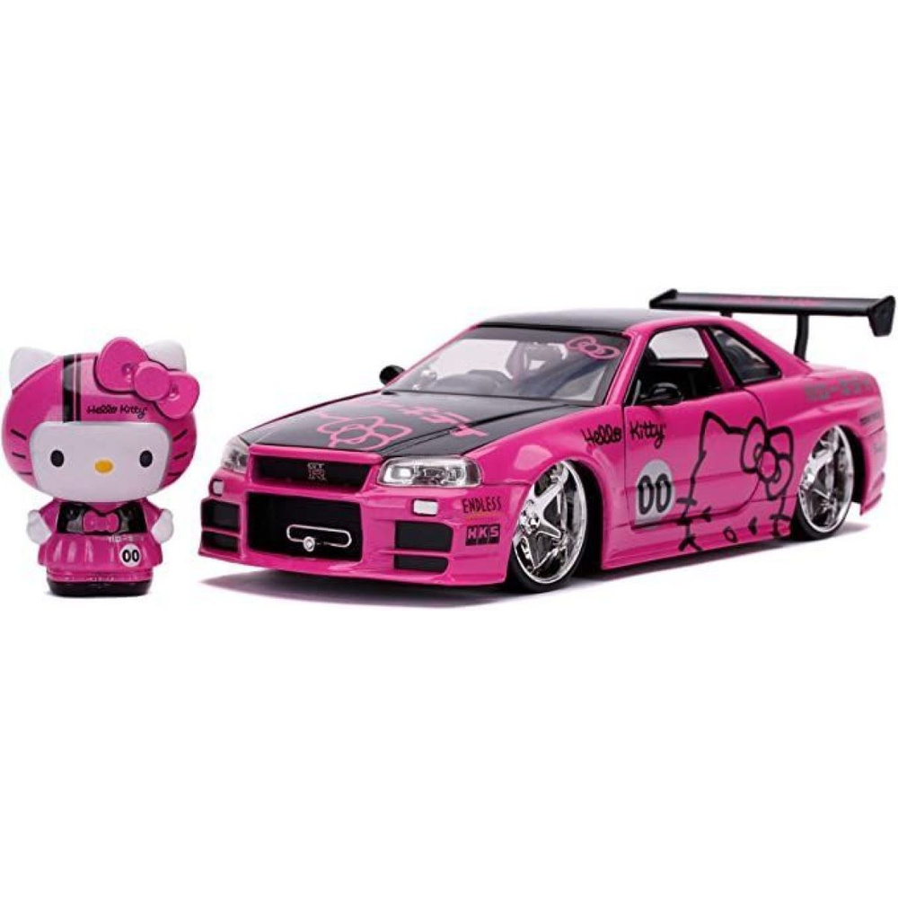 Hello Kitty Nissan Skyline 1/24 r34 сплавная модель - купить с доставкой по  выгодным ценам в интернет-магазине OZON (1197153807)