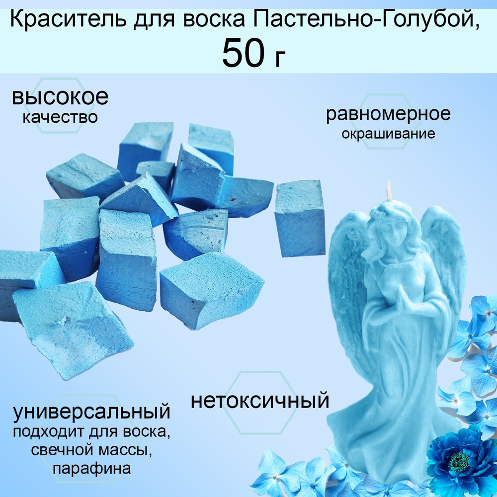 Жирорастворимый краситель для свечей, Пастельно-голубой, 50 гр  #1