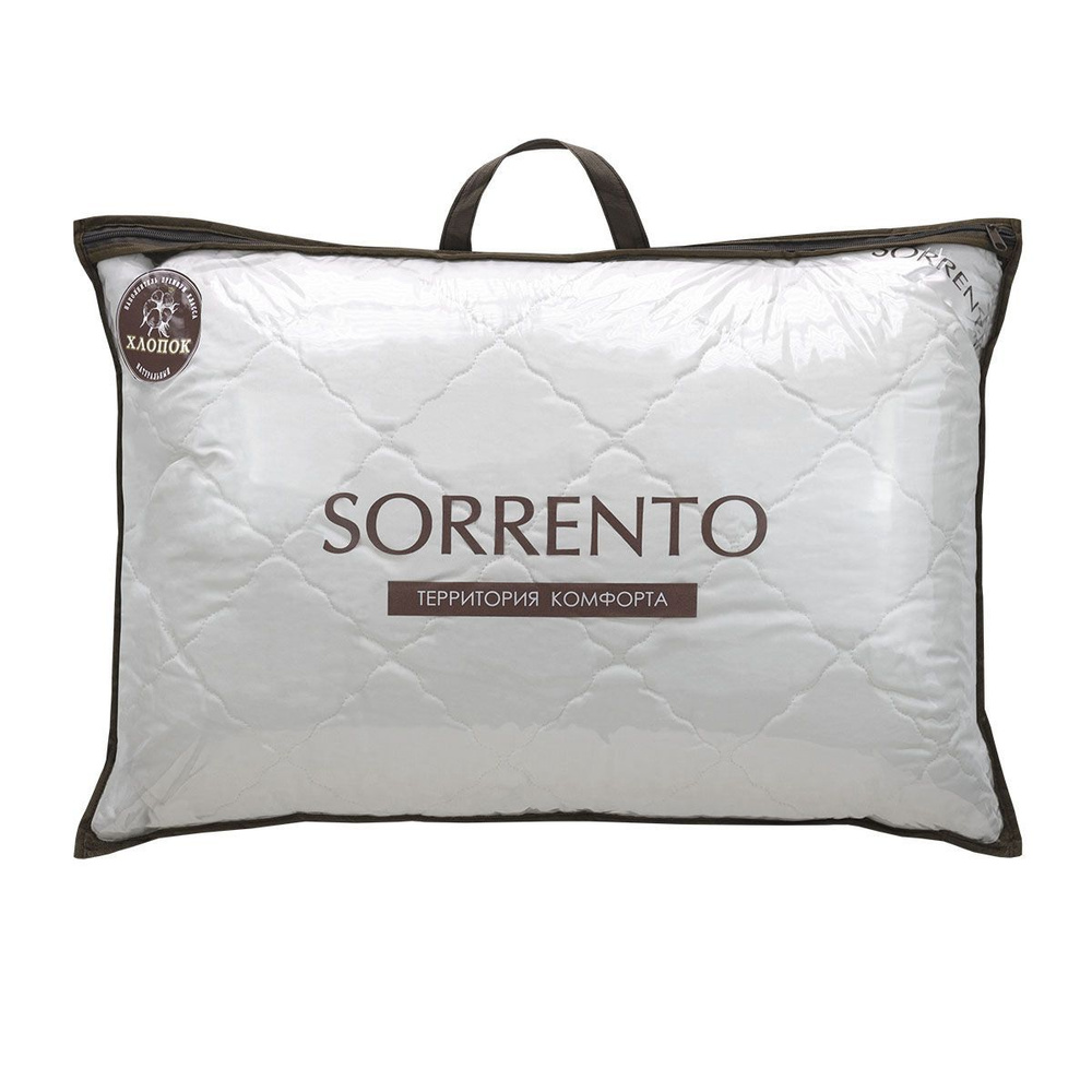 Подушка SORRENTO DELUXE, 50x70 см, наполнитель Хлопок, Силиконизированное  волокно, - купить по выгодной цене в интернет-магазине OZON (1379082155)