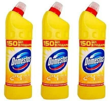 Domestos Гель чистящий универсальный Лимон, 1000 мл, 3 шт - купить с ...