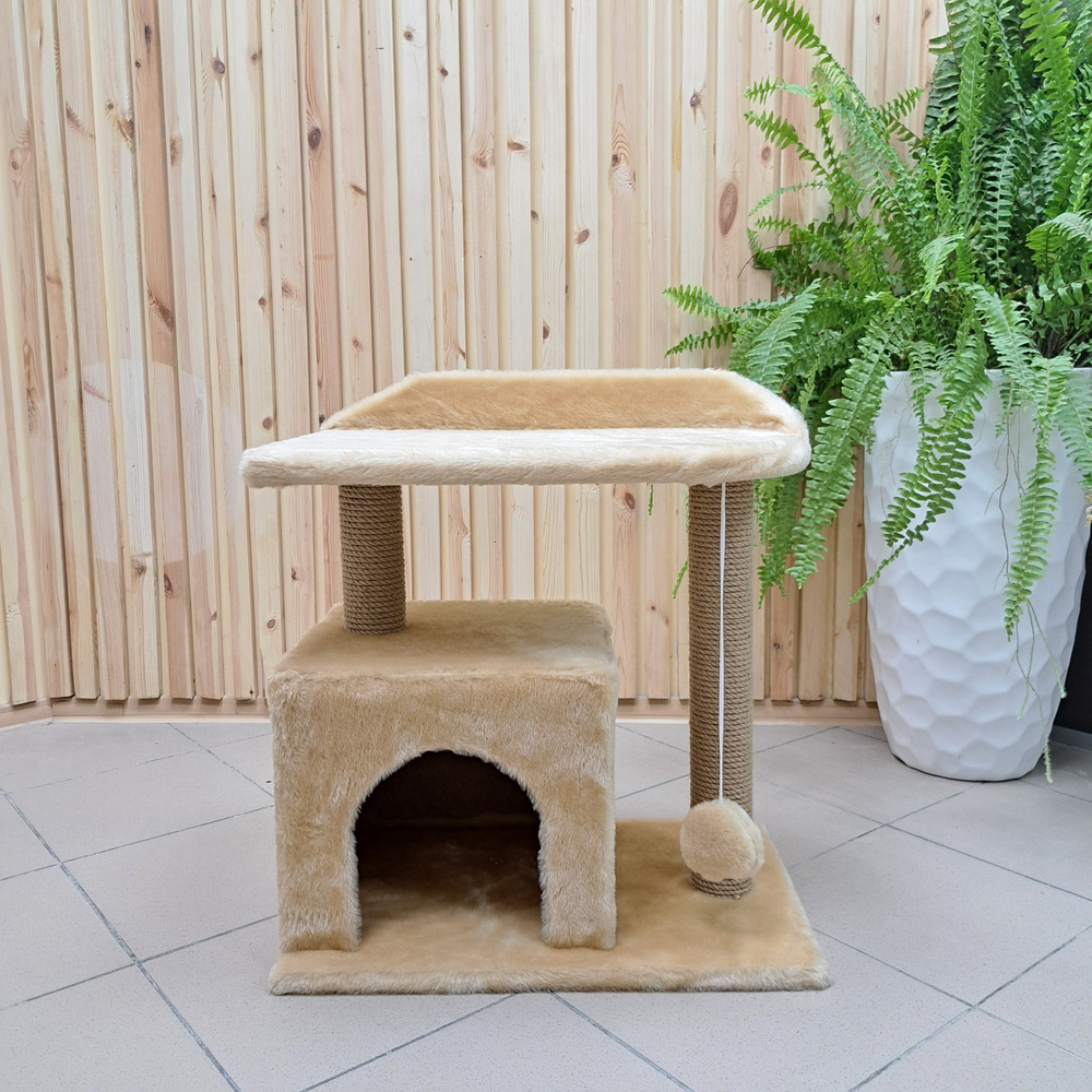 Когтеточка с домиком для кошки Теремок - купить с доставкой по выгодным ...