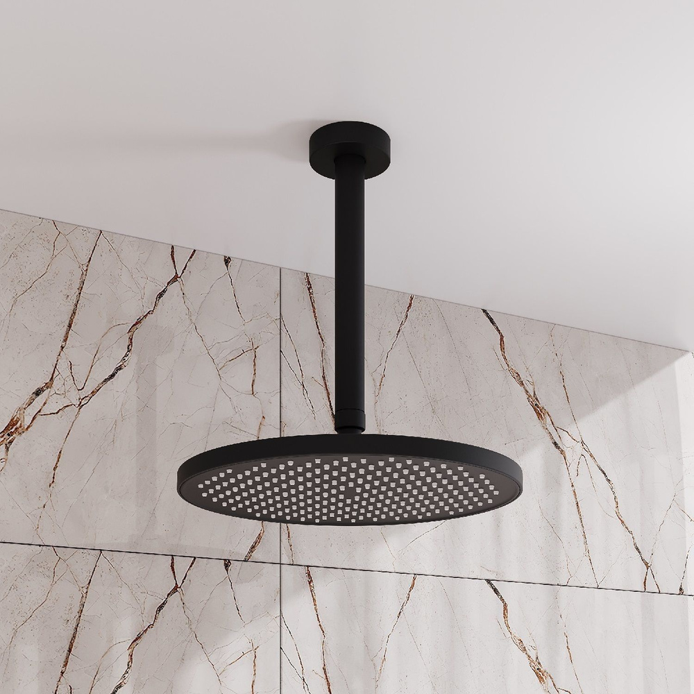 Кронштейн для верхнего душа в потолок, круглый, черный матовый, Optima Home, IDDIS, OPH20BRi61  #1