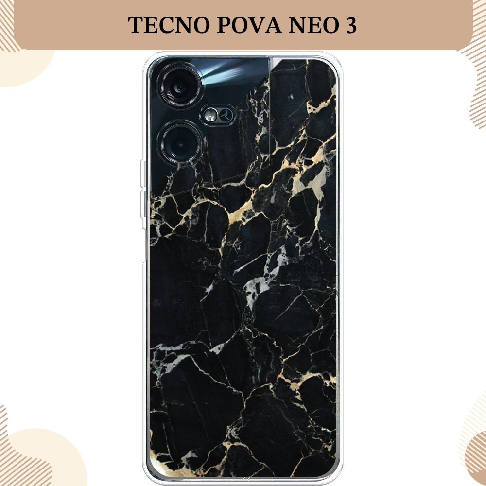 Силиконовый чехол на Tecno Pova Neo 3 / Техно Пова Нео 3 Черный мрамор  уголок, прозрачный - купить с доставкой по выгодным ценам в  интернет-магазине OZON (1062514384)