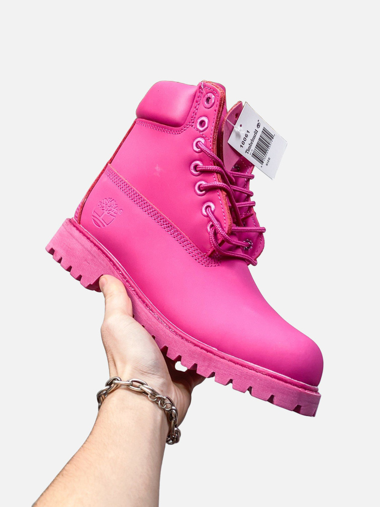 Hot pink cheap timberlands women's