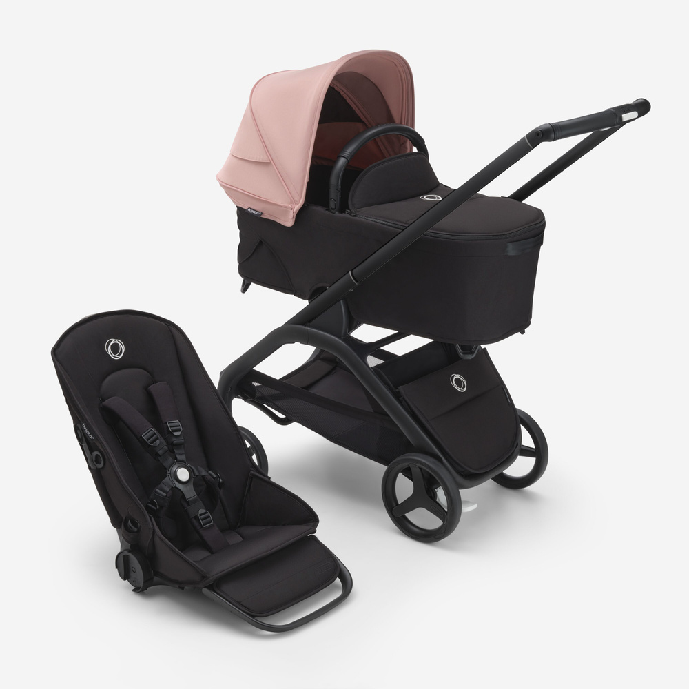 Коляска 2 в 1 Bugaboo Dragonfly Morning pink/midnight black/black #1