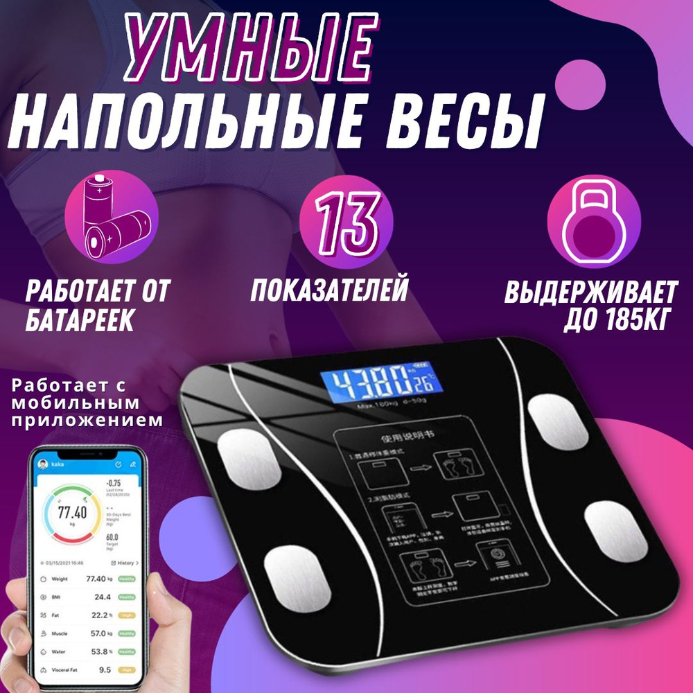 Весы напольные; электронные весы; умные весы с bluetooth; #1