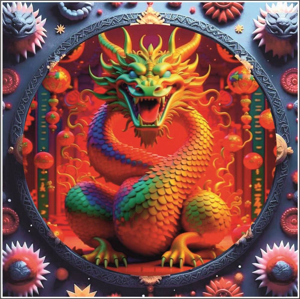 наклейка "Дракон", 100х100 мм, вид 5, Арт рэйсинг купить по выгодной ...