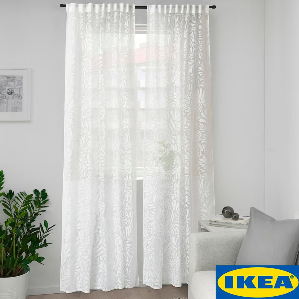 Комплект штор IKEA Икеа SKAREFLY , 300х145см, белый, Вискоза, Полиэстер  купить по низкой цене с доставкой в интернет-магазине OZON (1261085663)