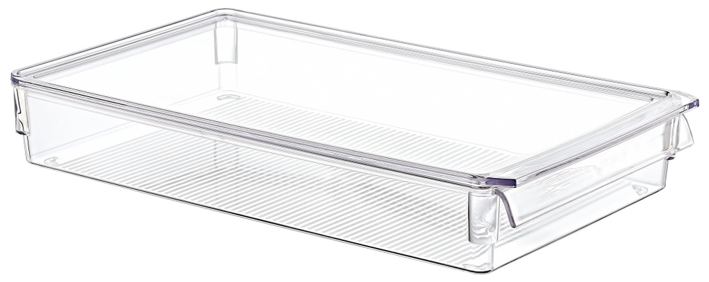 Органайзер EmHouse для холодильника, размер - MAXI (36 x 20,5 x 5 см), плоский, с крышкой  #1