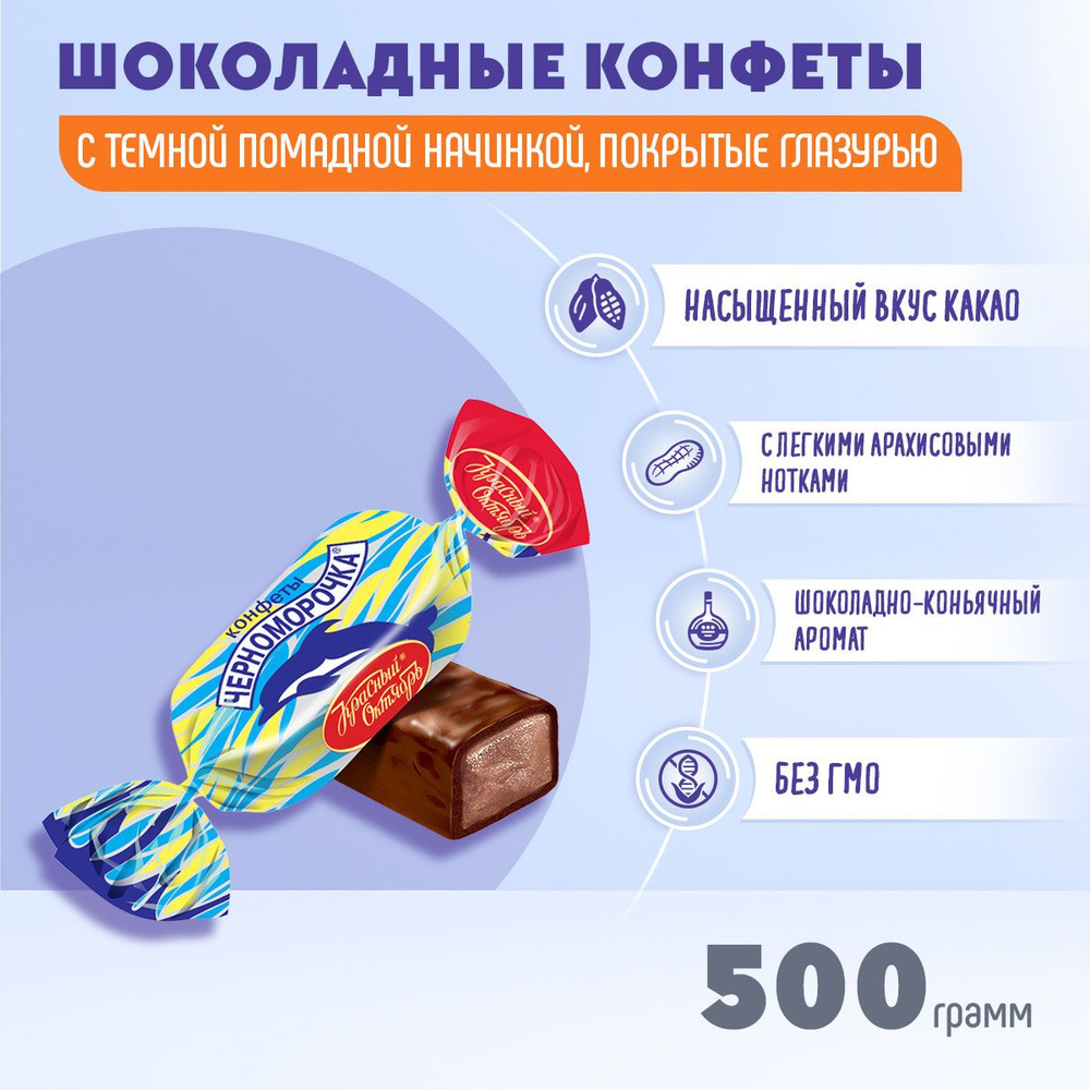 Конфеты Черноморочка 500 грамм Красный октябрь - купить с доставкой по ...