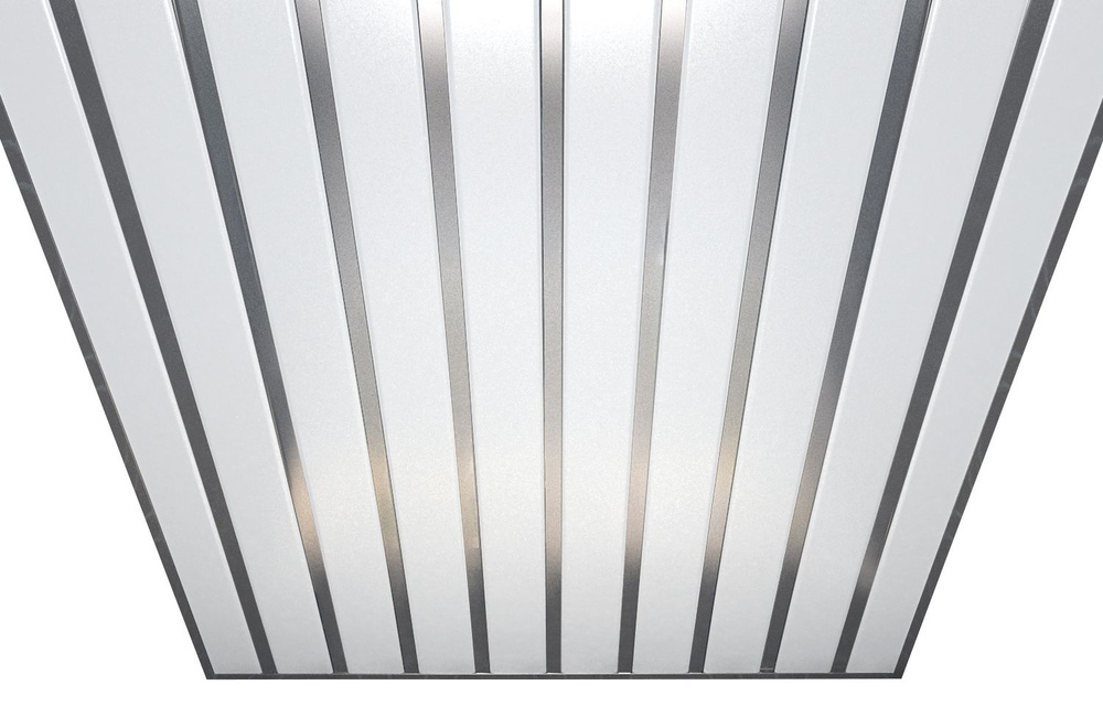 Комплект реечных потолков Mr.Tektum Classic 84R 2x3 м белый матовый и серебристый металлик  #1