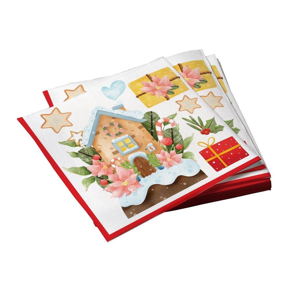 Бумажные салфетки для праздника и сервировки стола ND Play / Пряничный домик (33х33 см, 1 упаковка, 20 #1