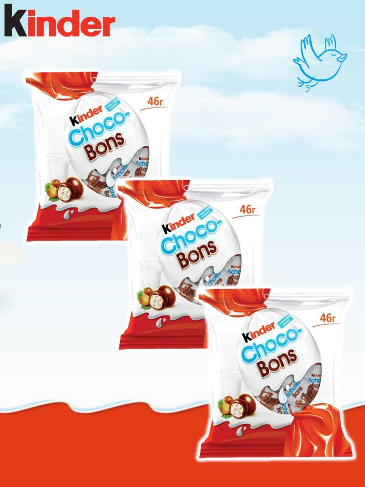 Конфеты Kinder Schoko-Bons/ Киндер Шоко-Бонс 46 гр * 3 шт (Германия ...
