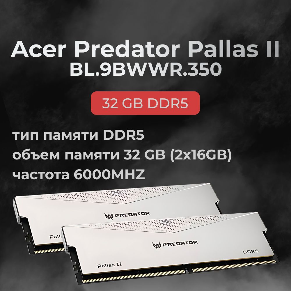 Модуль оперативной памяти Acer 16 ГБ DDR5 PC48000 6000 MHz CL 30