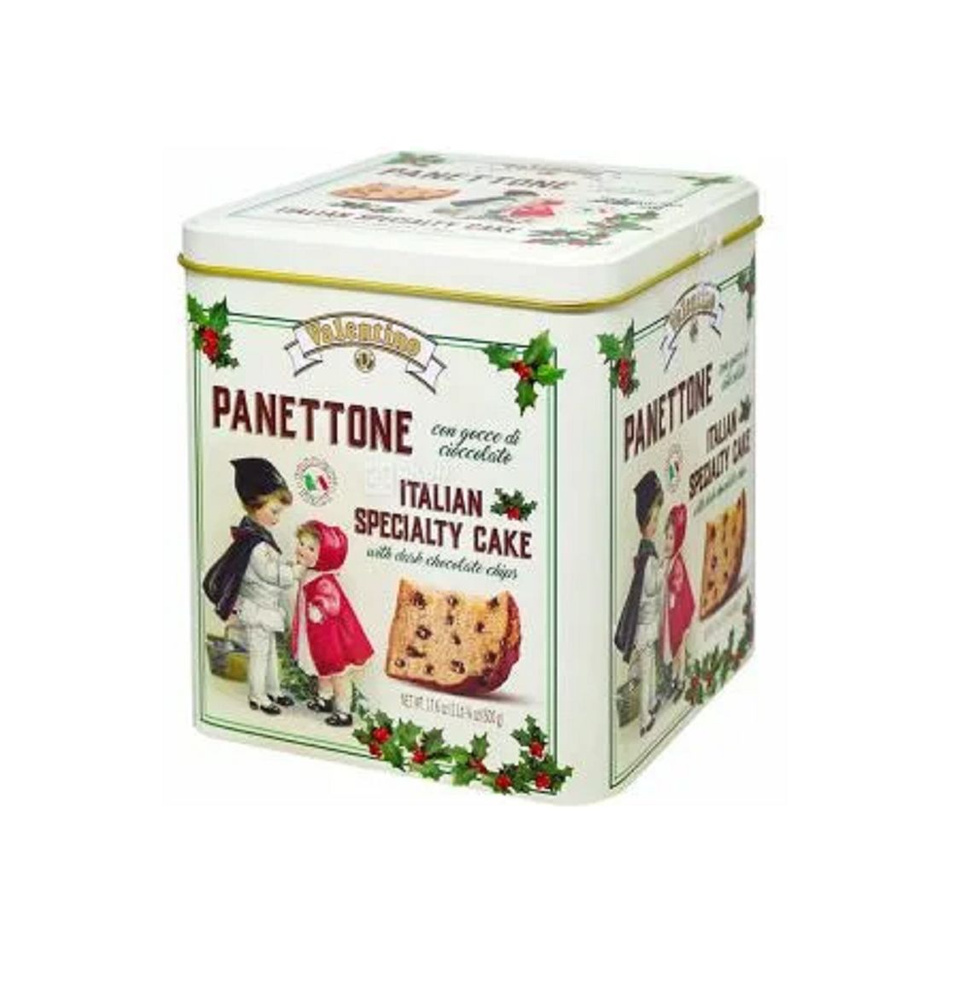 Праздничный кекс , Panettone, VALENTINO, с кусочками шоколада, ж/б, 500 гр. Италия  #1