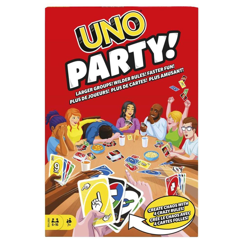 Настольная игра Mattel UNO Party - купить с доставкой по выгодным ценам в  интернет-магазине OZON (1302034435)