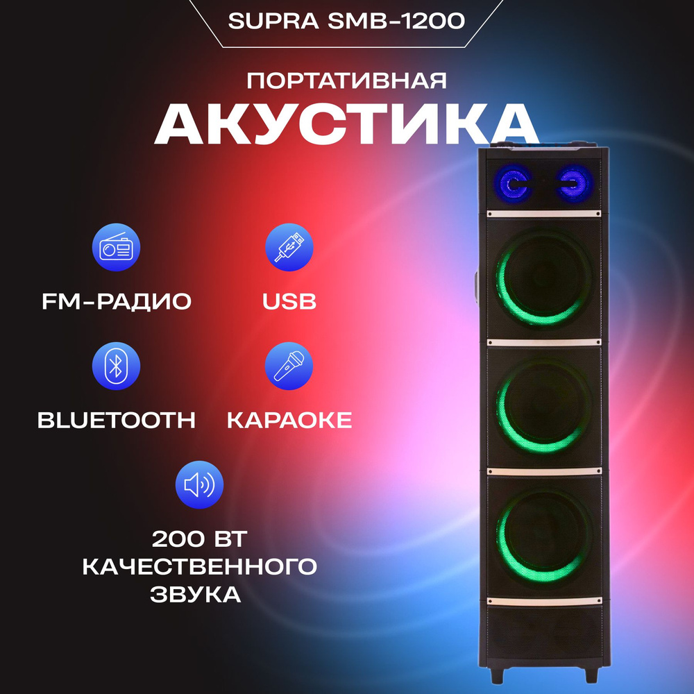 Портативная акустическая аудиосистема SUPRA SMB-1200