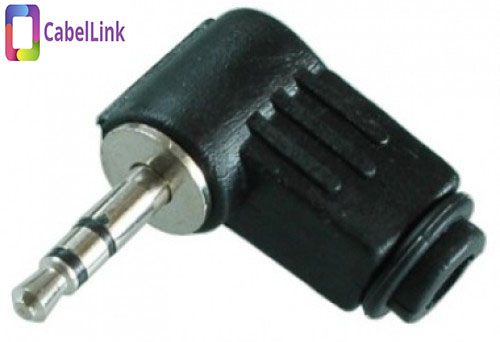 Разъем Jack (папа) Штекер 3,5 мм стерео пластик угловой на кабель ...