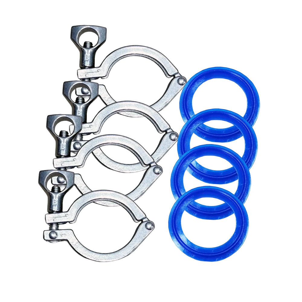 Хомут 1.5 дюйма с прокладкой (4 шт) кламп соединение - купить с ...