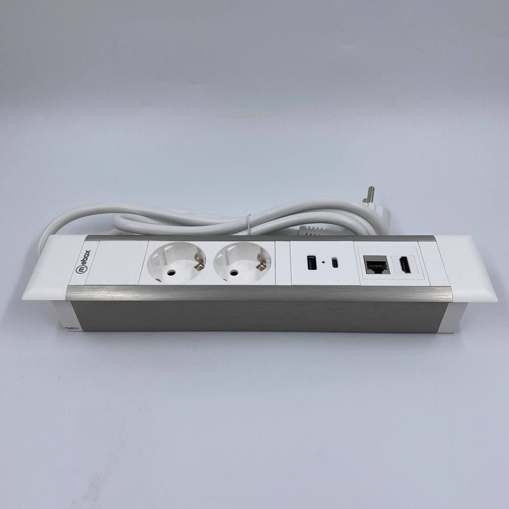 Встраиваемая выдвижная розетка для столешницы на 2 ЕВРО, 2 USB A + C ...