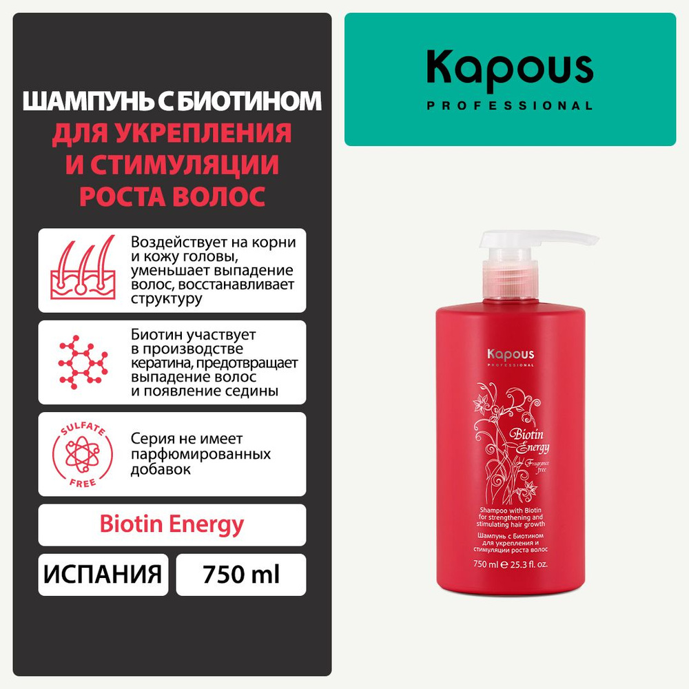 Kapous Шампунь для волос, 750 мл - купить с доставкой по выгодным ценам ...