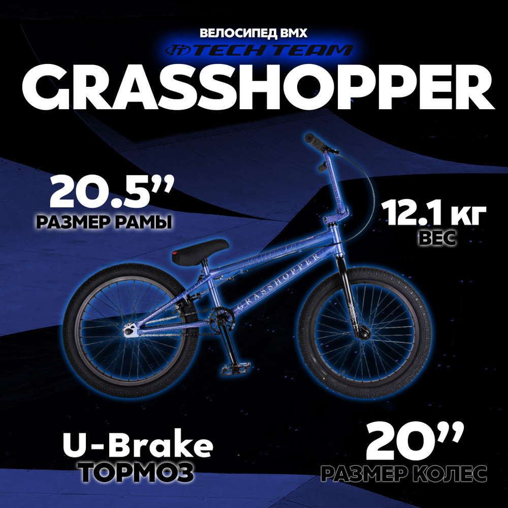 Велосипед BMX Tech Team Grasshopper 2023 Синий - купить по выгодной ...