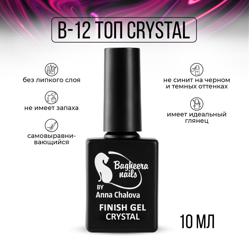 Bagheera Nails топ для гель лака для ногтей без липкого слоя глянцевый,10  мл - купить с доставкой по выгодным ценам в интернет-магазине OZON  (406182211)