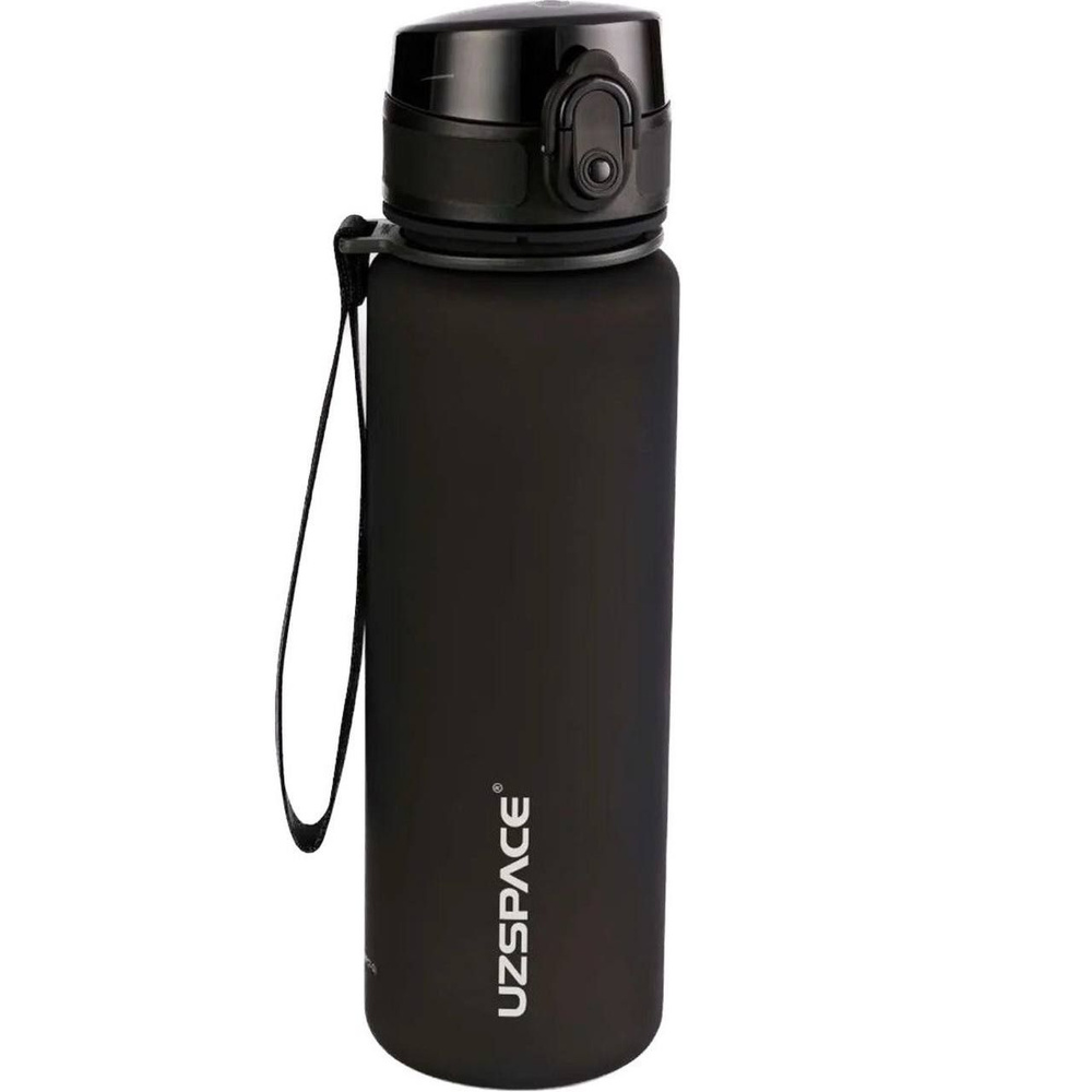 UZSPACE Спортивная бутылка, Бутылка для воды спортивная 1000 мл_Black ...