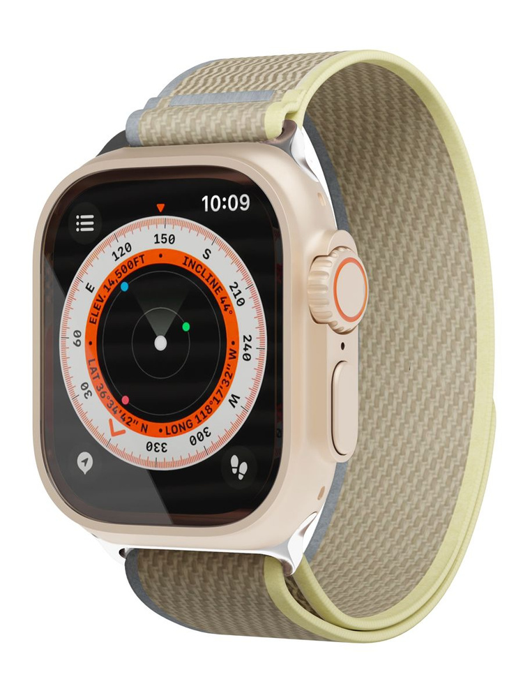 Ремешок нейлоновый Trail Band vlp для Apple Watch 42/44/45/49mm, бежевый-желтый  #1