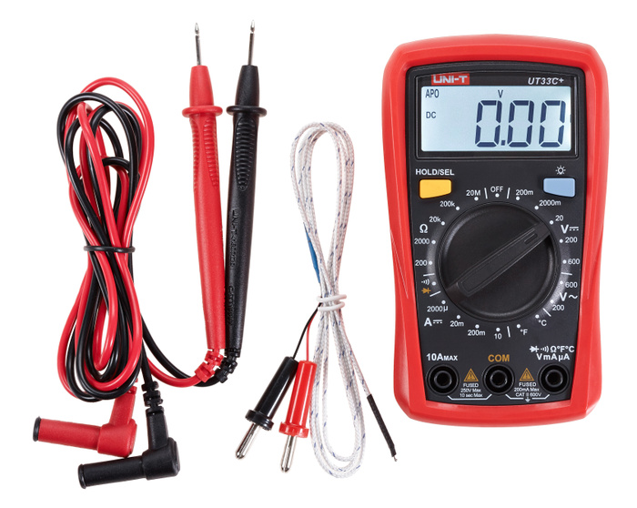 UT33C+ UNI-T, цифровой мультиметр (тестер) с измерением температуры ...