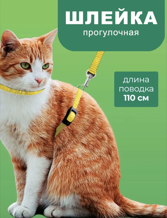 Шлейка с поводком для кошек. Размер шлейки 21*31*1 см, длина поводка ...