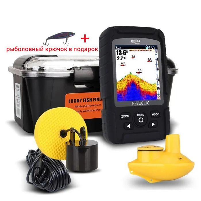 LUCKY FF718LIC Портативный 2-в-1 эхолот Сонар Преобразователь ...
