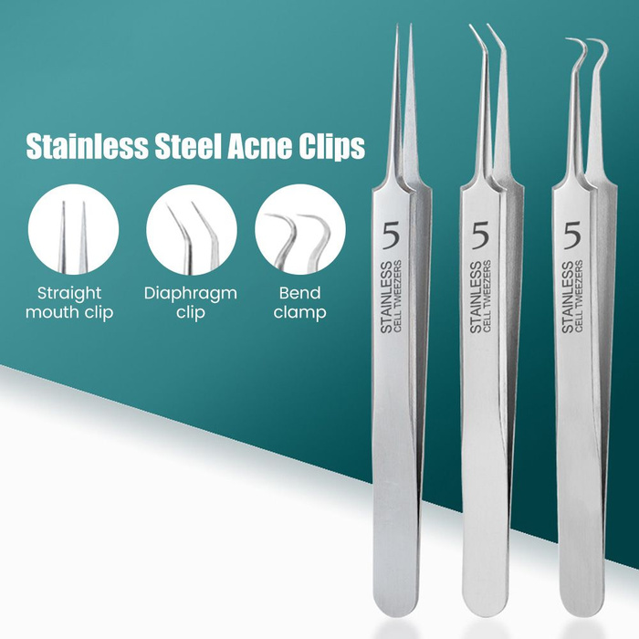 Зажим для клеток акне, пинцет для прыщей, игольчатый инструмент для ...