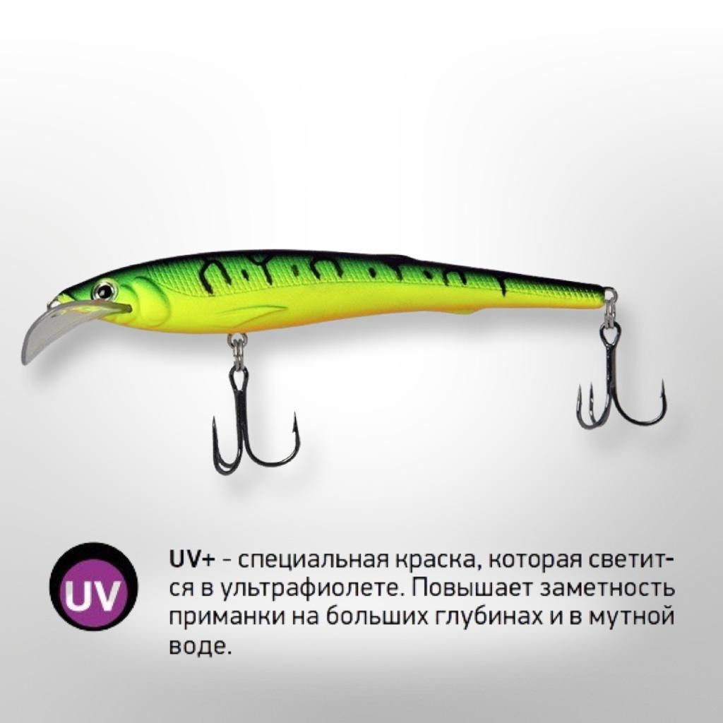 Воблер Минноу (Minnow) Luremax stinka для троллинга на щуку, 1-1.5 м ...