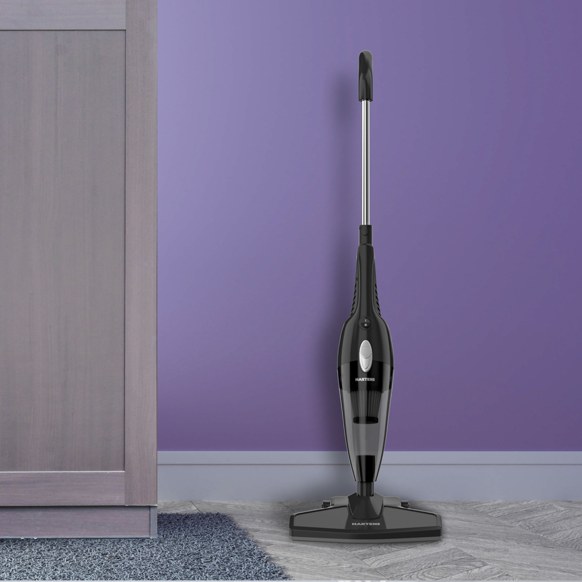 Пылесос вертикальный HARTENS проводной HVC-C010B, мощность 800 Вт, сила ...