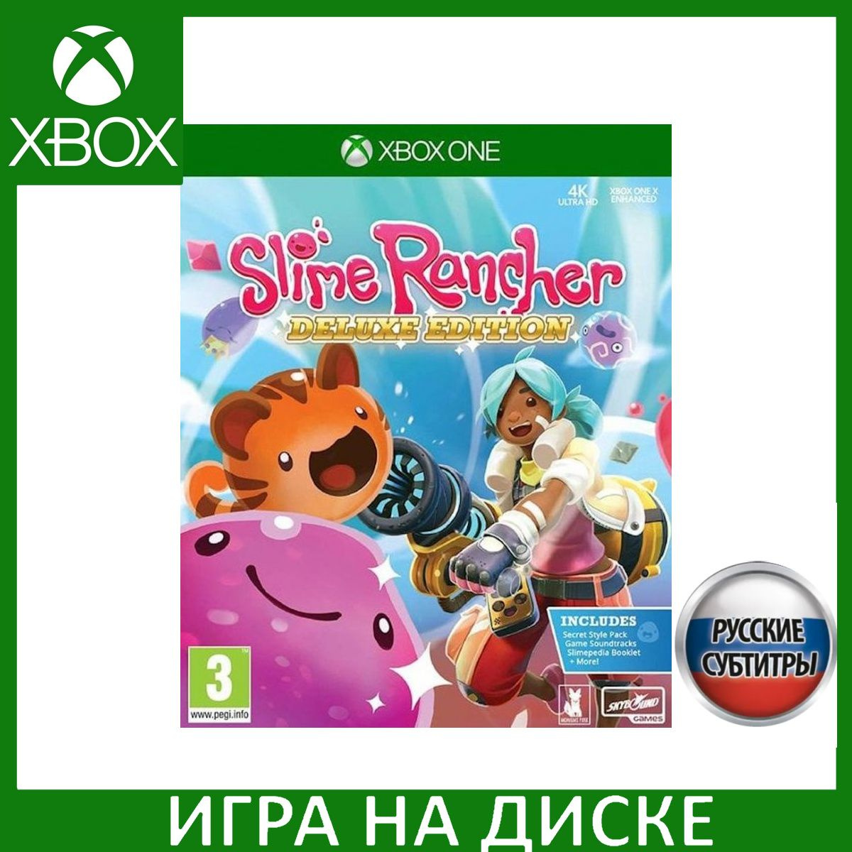 Диск с Игрой Slime Rancher Deluxe Edition Русская Версия (Xbox One). Новый лицензионный запечатанный диск.