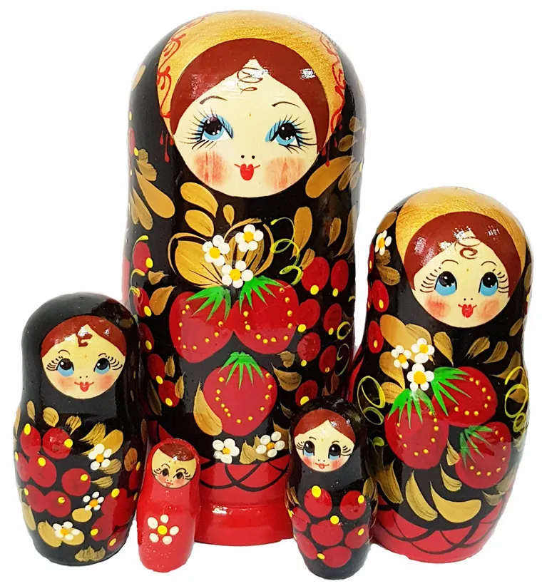 Матрёшигрушка, Матрёшка Деревянная 15 см, 5в1, Земляничка, Ягодки, Эскиз 01, Подарочная упаковка, вариант, фото 4