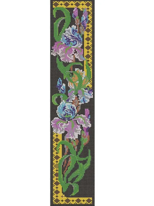 Схема на ткани с нанесенным рисунком (без бисера), Картина Ирисы 10,4*60,1 (К-012П)/Вышивание бисером, 10.4x60.1, фото 2