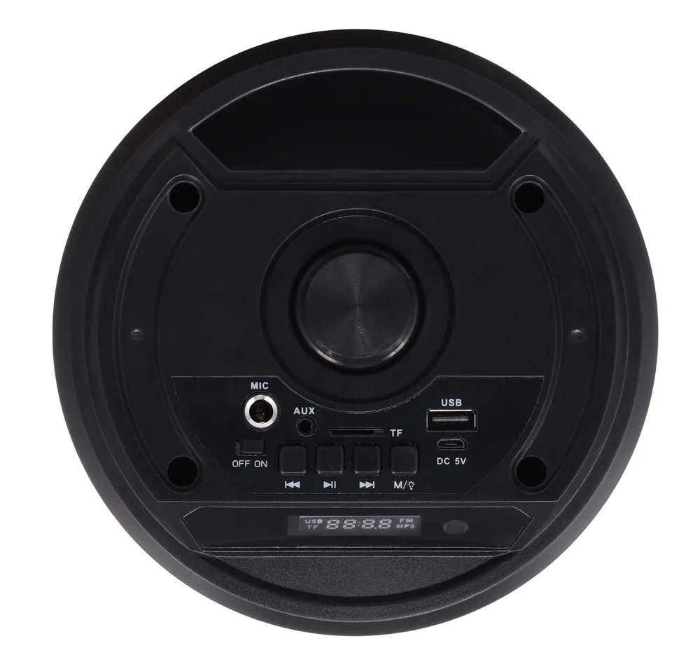 Колонка блютуз H-MC160 с микрофоном беспроводная Bluetooth TWS, FM радио, USB MicroSD MP3, LED дисплей, RGB подсветка, ПультДУ, вариант, фото 6