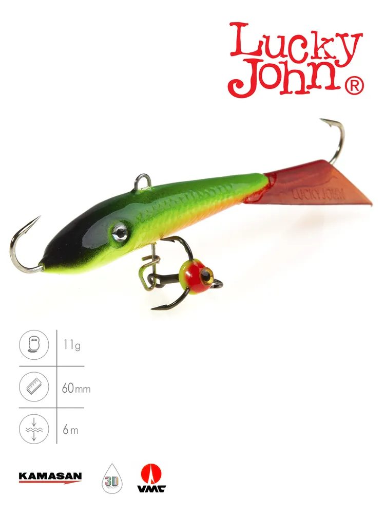 Балансир LUCKY JOHN FIN 4/размер 4/расцветка 26RT/60мм/11гр/глубина до 6м, 11 г, 6 м