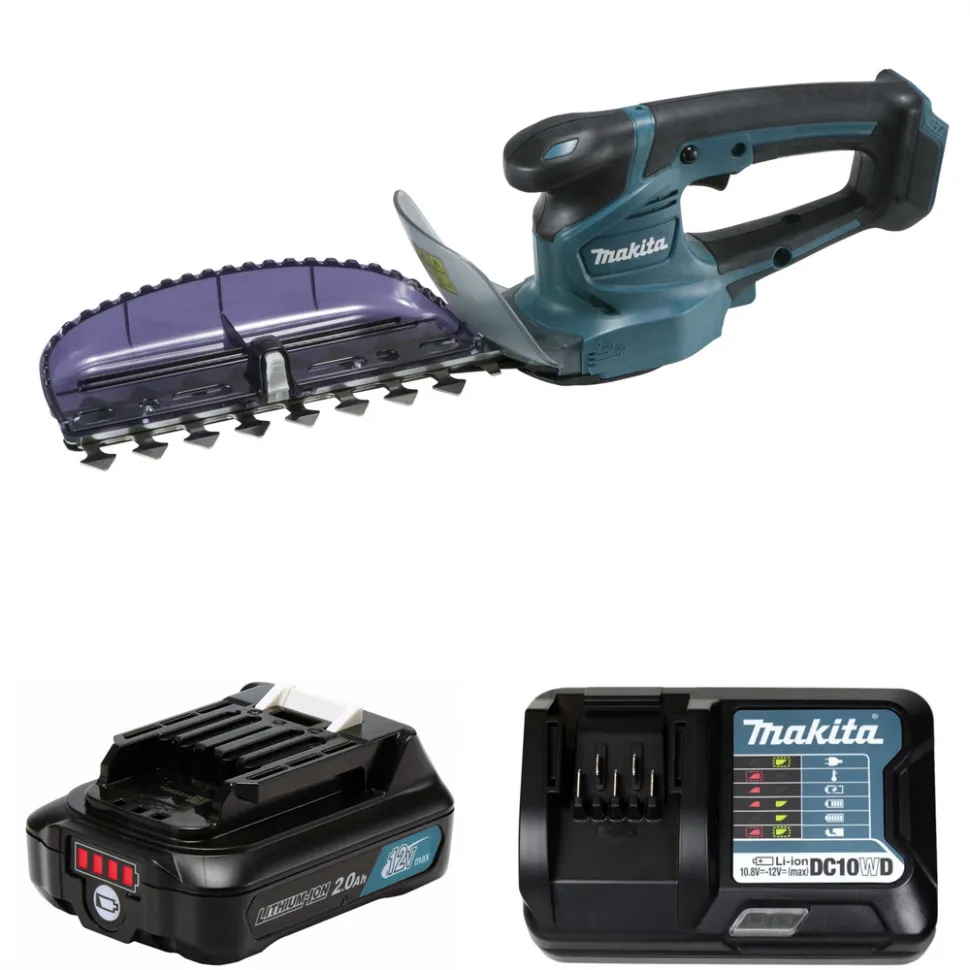 Кусторез аккумуляторный садовый, Makita UH201DWA, CXT 12В - 20см, с акб 2 Ач и зу, ножницы для стрижки кустарников, вариант