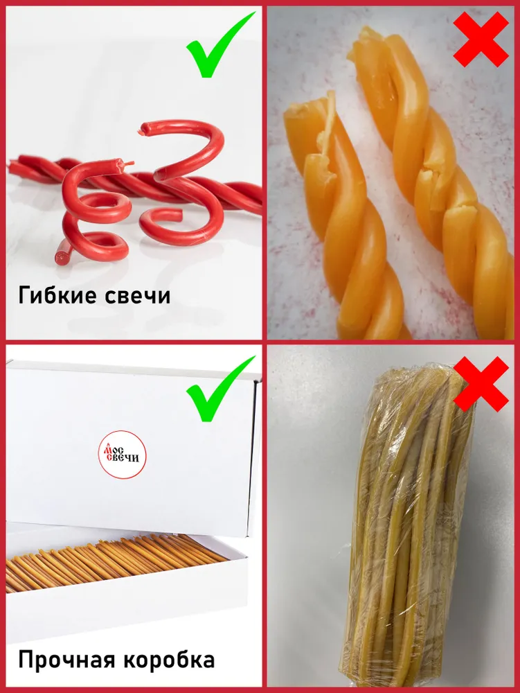 Свечи восковые красные 38шт / №60 / 250г, 38 шт, 250 г, фото 4