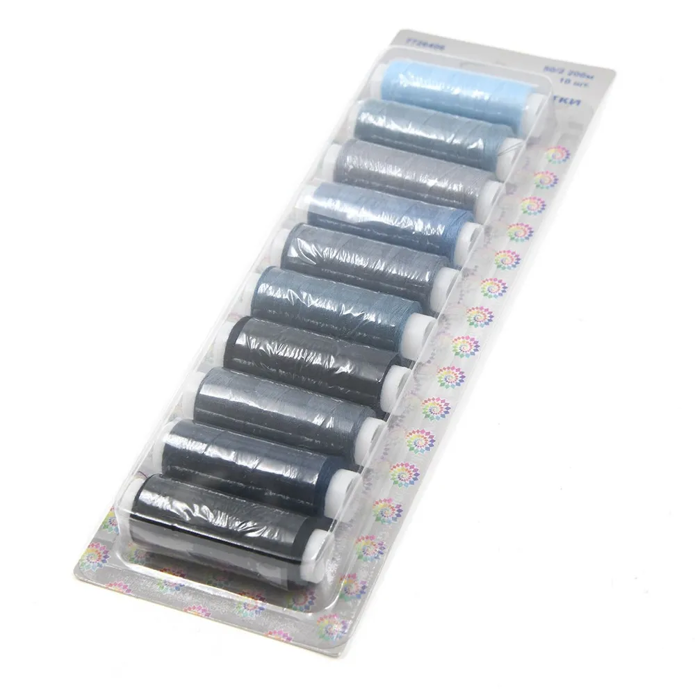 Нитки для шитья набор, 50/2, 200 м, ассорти Джинс, 10 шт, Astra&Craft, 200 м, 10 шт, фото 6