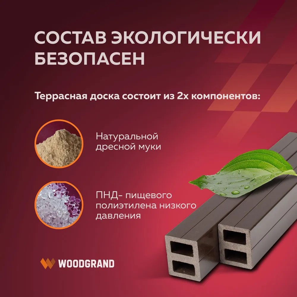 Лага монтажная из ДПК (усиленная) 40*55*1000 мм, 15 шт., 40x55x1000 мм, 15 шт, фото 2